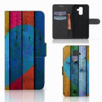 Samsung Galaxy A6 Plus 2018 | Book Style Case | Wood Heart - Cadeau voor je Vriend