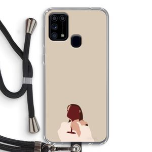 I drink wine: Samsung Galaxy M31 Transparant Hoesje met koord