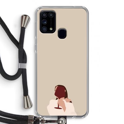 I drink wine: Samsung Galaxy M31 Transparant Hoesje met koord