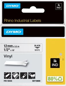 DYMO 12mm RHINO Coloured vinyl labelprinter-tape D1
