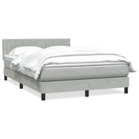 Boxspring met matras fluweel lichtgrijs 160x210 cm