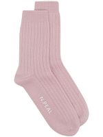 N.Peal chaussettes nervurée en cachemire - Rose - thumbnail