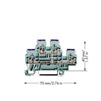 WAGO 870-508 Doorgangsklem 2-etages 5 mm Spanveer Toewijzing: L Grijs 50 stuk(s)