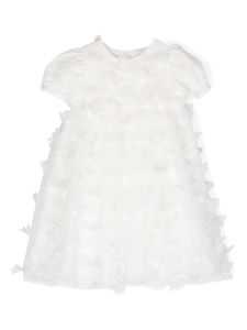 Simonetta robe en tulle à manches courtes - Blanc