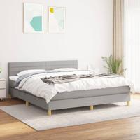 Boxspring met matras stof lichtgrijs 160x200 cm