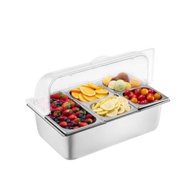 VEVOR Serveercontainer Gastro Container Kruidendispenser 1x1/3 + 4x1/6 Containers