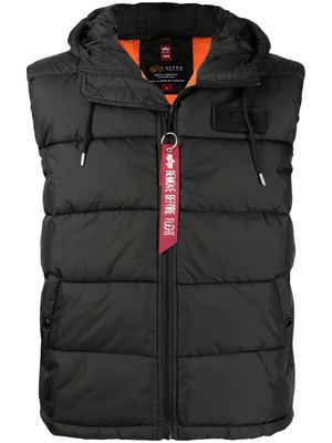 Alpha Industries gilet matelassé à patch logo - Noir