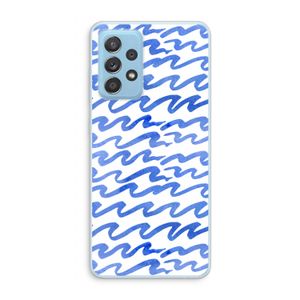 Blauwe golven: Samsung Galaxy A73 Transparant Hoesje
