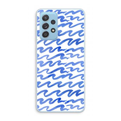 Blauwe golven: Samsung Galaxy A73 Transparant Hoesje