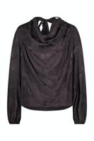 Studio Anneloes Evita Jacquard Top 09340 T-shirt Lange Mouw 8600 Aubergine