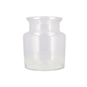 Bloemenvaas melkbus fles model Milky - transparant glas - D16 x H25 cm