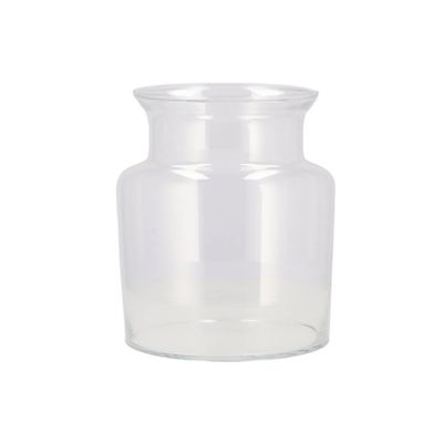 Bloemenvaas melkbus fles model Milky - transparant glas - D16 x H25 cm