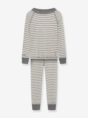Unisex babykleding grijs, gestreept
