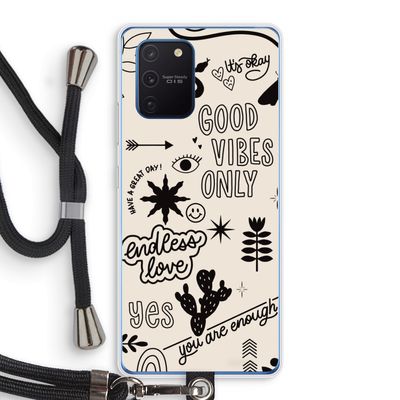 Good vibes: Samsung Galaxy Note 10 Lite Transparant Hoesje met koord