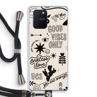 Good vibes: Samsung Galaxy Note 10 Lite Transparant Hoesje met koord