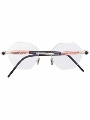 Kuboraum lunettes à monture hexagonale - Noir