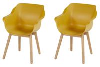 Set van 2 - Hartman Sophie Studio dining armstoel - Curry Yellow - Teak poot