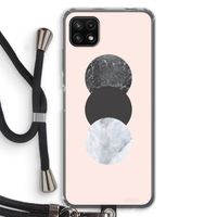 Marmeren cirkels: Samsung Galaxy A22 5G Transparant Hoesje met koord