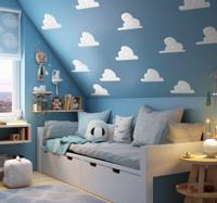 Muursticker kinderkamer wolken