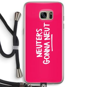 Neuters (roze): Samsung Galaxy S7 Edge Transparant Hoesje met koord