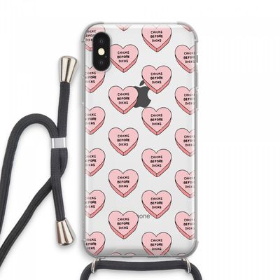 Chicks before dicks: iPhone XS Max Transparant Hoesje met koord