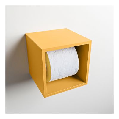 Mondiaz EASY Toiletrolhouder solid surface in- en opbouw 16x16 cm kleur Ocher