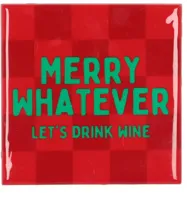 Daan Kromhout Design tegeltje keramiek merry whatever 10x10cm rood
