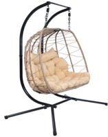 Hangstoelset 'Egg Duo' Taupe - Zwart - 200 kg - Tropilex