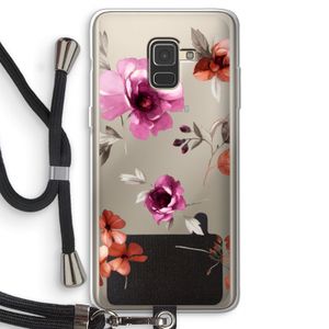 Geschilderde bloemen: Samsung Galaxy A8 (2018) Transparant Hoesje met koord