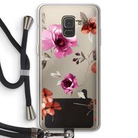 Geschilderde bloemen: Samsung Galaxy A8 (2018) Transparant Hoesje met koord