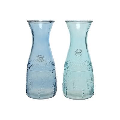 Kruik Kristal Blauw Donkerblauw Multicolour 1,1 L