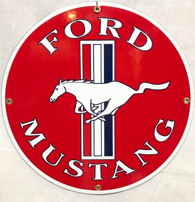 Ford Mustang Logo Emaille Bord 12" / 30 cm