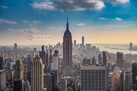 Karo-art Schilderij - Empire State Building New York City , Multikleur , 3 maten , Premium print