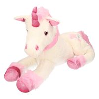Pluche unicorn knuffel wit 62 cm   - - thumbnail