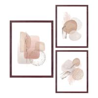 Visser - fotolijsten set - donkerbruin - MDF en glas - set van 3