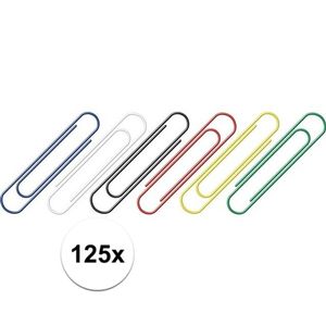 125 stuks gekleurde paperclips 26 mm