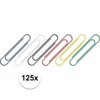 125 stuks gekleurde paperclips 26 mm