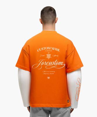 Jorcustom KD-Handscript Double Layered Longsleeve T-Shirt Heren Oranje/Wit - Maat XS - Kleur: WitOranje | Soccerfanshop
