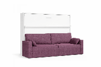 Tweepersoons Opklapbed 190x200cm - Couple - wit met bank - Geen matras - stofkleur Ketor 3