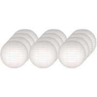 Luxe witte bol lampionnen - 12x - dia 25 cm - Bruiloft, verjaardag, party feestartikelen