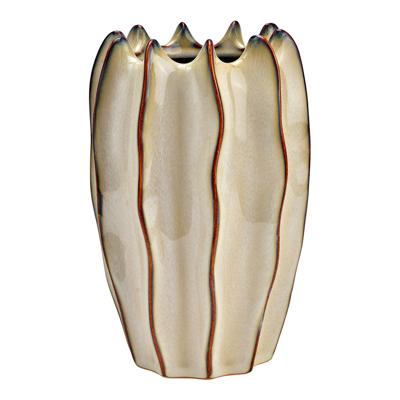 Vaas van keramiek, beige (B/H/D) 15x21x15cm
