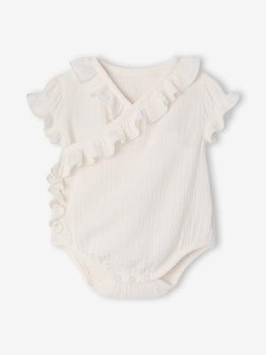 Body met korte mouwen voor babymeisjes ecru Body met korte mouwen voor babymeisjes ecru