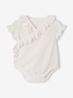 Body met korte mouwen voor babymeisjes ecru