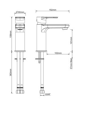 Wiesbaden Trop wastafelmengkraan chroom