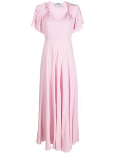 Vivetta robe longue froncée à découpes - Rose