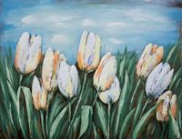 Schilderij - Metaalschilderij - Hollandse Tulpen, 60x80
