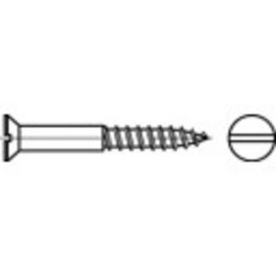TOOLCRAFT TO-5447154 Verzonken houtschroef 4 mm 25 mm Sleuf DIN 97 Messing Vernikkeld 200 stuk(s)