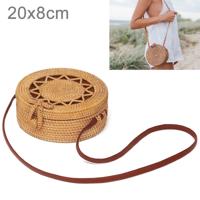 Bloem patroon herfst rotan handgemaakt rotan tas Vintage Art dames diagonale strandtas grootte: 20x20x8cm