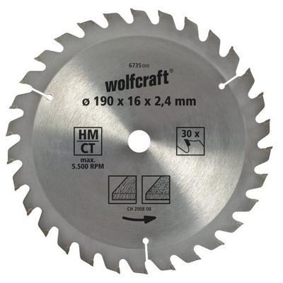 Cirkelzaagblad Wolfcraft 6733000 160 x 2,4 mm