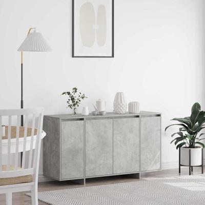 Dressoir Betongrijs 135 x 41 x 69 cm Bewerkt hout